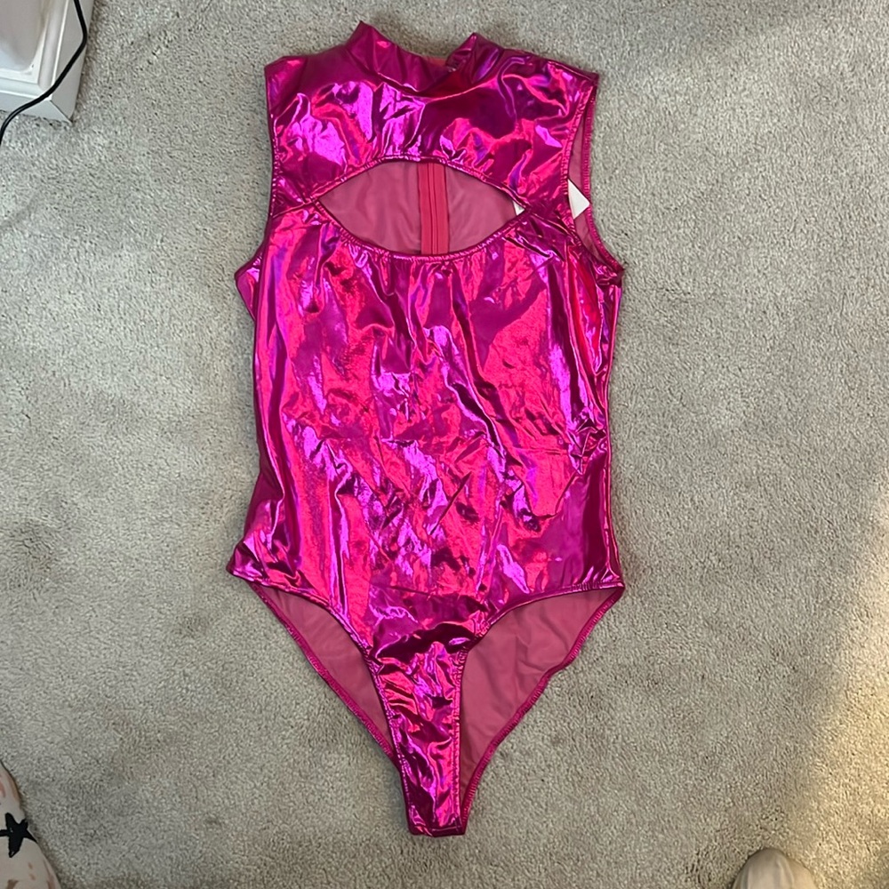 NWT Metallic Pink Bodysuit